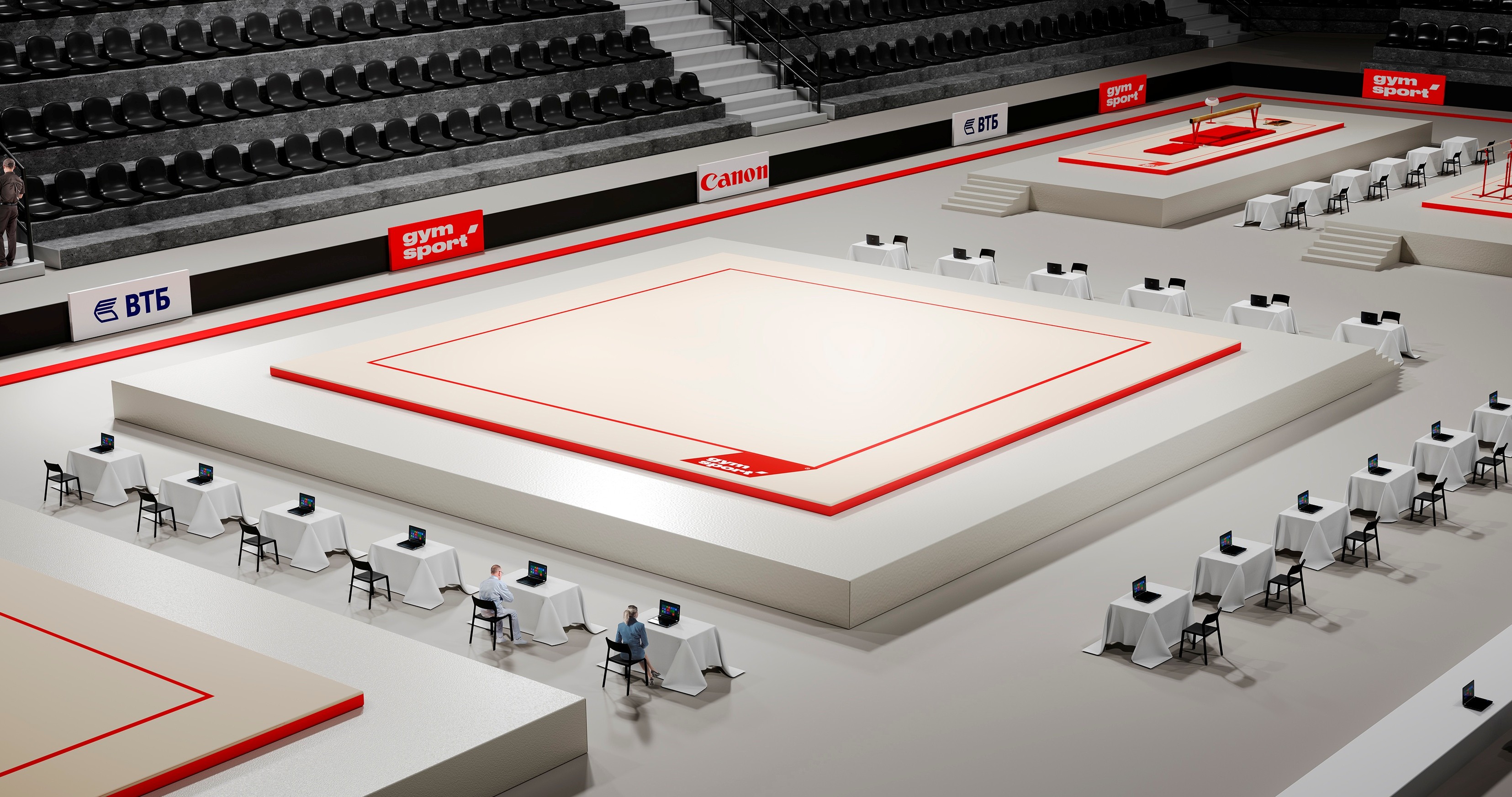 Ковер для художественной гимнастики GYMSPORT PROF (профессиональный) 8Х8Х0.008М Красный.